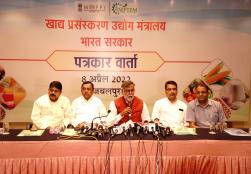 Union Minister of State Shri Prahlad Singh Patel addressed a press conference in Jabalpur today on a special workshop on food processing sector to be held in Jabalpur on 16th April 2022 under the joint aegis of MOFPI and Madhya Pradesh Government.