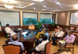 Union Minister Shri Pashupati Kumar Paras held his first meeting with the senior officers of the Ministry after taking charge as the Minister for the Food Processing Industries at Panchsheel Bhawan