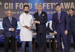 Shri Chirag Paswan, Union Minister, #MOFPI, attended the 20th Food Safety, Quality & Regulatory Summit as the Chief Guest. During his address at the event, he stated, "Food safety is not merely limited to compliance; rather, it serves as the cornerstone of consumer trust. In the endeavor to transform India into a 'Global Food Basket,' food safety plays a pivotal role in bolstering global confidence and competitiveness." Furthermore, the Minister presented the CII Food Safety Awards across various categories and lauded the outstanding efforts of all the winners. Shri Chirag Paswan, Union Minister, #MOFPI, attended the 20th Food Safety, Quality & Regulatory Summit as the Chief Guest. During his address at the event, he stated, "Food safety is not merely limited to compliance; rather, it serves as the cornerstone of consumer trust. In the endeavor to transform India into a 'Global Food Basket,' food safety plays a pivotal role in bolstering global confidence and competitiveness." Furthermore, the Minister presented the CII Food Safety Awards across various categories