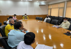 Minister of State Shri Prahlad Singh Patel chaired a meeting with the officials of the IT Division to review the website of the Ministry.