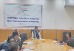 A review meeting was held today @MOFPI_GOI under the chairmanship of Hon'ble Union Minister Shri Pashupati kumar Paras. In the meeting, programs, conferences and mega food events to be organized on the occasion of #InternationalYearOfMillets2023 were discussed and suitable directions were given to the senior officials of the Ministry for the upcoming program of #IYM2023.