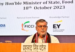 Union Minister of State for #MOFPI Shri Prahlad Singh Patel addressed a press conference on World Food India 2023 at the National Media Centre, New Delhi, today. During which, Hon'ble Minister emphasised that if we want to make our mark in the global #foodprocessing sector, we must move forward in a systematic manner by utilising new technologies, and that is our goal at World Food India 2023.