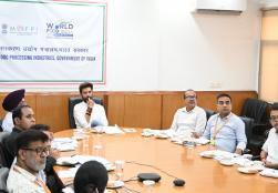 Union Minister of #MOFPI, Shri Chirag Paswan, chaired a review meeting of #PMKSY at Panchsheel Bhawan, New Delhi, today. During the meeting, he was briefed by officials of ministry on the progress of all ongoing projects under the scheme