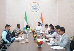 Union Minister of #MOFPI Shri Chirag Paswan had a G2G interaction with Dr Theresa Tenneh Dick of Sierra Leone, on the sidelines of @worldfoodindia and discussed the potential areas of collaborations in the trade and food processing sector.   #WorldFoodIndia2024