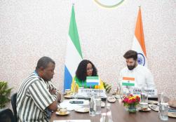 Union Minister of #MOFPI Shri Chirag Paswan had a G2G interaction with Dr Theresa Tenneh Dick of Sierra Leone, on the sidelines of @worldfoodindia and discussed the potential areas of collaborations in the trade and food processing sector.   #WorldFoodIndia2024