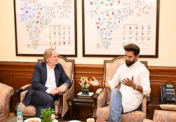 H.E. Mr Philip Green, Australia’s High Commissioner to India, accompanied by Mr Kiran Karamil, Counsellor (Agriculture), met Union Minister of #MOFPI Shri Chirag Paswan  at Panchsheel Bhawan in New Delhi today, during which they discussed collaboration in the agro-food processing sector. H.E. Mr Green also offered to provide lower-cost Australian inputs to support the business of the food processing sector in India.