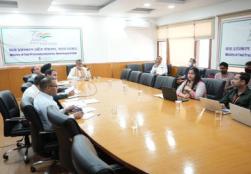 Union Minister of State for @MOFPI_GOI Shri @prahladspatel virtually interacted with #PMKSY applicants in presence of other senior officials at Panchsheel Bhawan in New Delhi today.  #WorldFoodIndia2023  #WFI2023