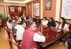 A review meeting of #WFI2025 was held today at Panchsheel Bhawan, New Delhi under the chairmanship of Shri Chirag Paswan, Union Minister, #MOFPI. On this occasion, he reviewed the progress of the event in detail and gave necessary guidelines to the officials to make it effective and successful at the global level.