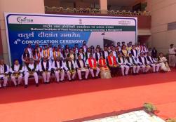 केंद्रीय राज्यमंत्री श्री प्रहलाद सिंह पटेल  जी, ने निफ्टम कुंडली के चौथे दीक्षांत समारोह में बी.टेक, एम.टेक, एमबीए और पीएचडी के छात्र-छात्राओं व शोधार्थियों को डिग्री प्रदान की।