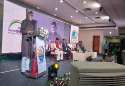 Union Minister of State for #MOFPI Shri Prahlad Singh Patel attended International Conference on Food Processing Technology & Trade under 'Global Food Basket 2023' in Andhra Pradesh's NTR District, where he underlined the significance of #Millets in today's global scenario.