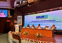 Union Minister of State for #MOFPI Km Shobha Karandlaje, while delivering her keynote address at inauguration of SUFALAM 2024, said that India is a surplus producer of cereals, fruits, & vegetables, indicating necessity for value addition to these food products through #foodprocessing. She encouraged startup entrepreneurs to use innovation and various government schemes to establish a presence in the international market.