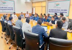 Union Minister of @MOFPI_GOI Shri Pashupati Kumar Paras chaired a meeting with Union Minister of State Shri Prahlad Singh Patel at Panchsheel Bhawan today, to review the curtain-raiser of #WorldFoodIndia2023, which will take place on March 10, 2023. Hon’ble Ministers were informed by senior officials of the Ministry, @ficci_india, @EY_India and @investindia on the preparations for the event.