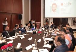 Union Minister of #MOFPI, Shri Chirag Paswan interacted with #Startups and innovators in Dubai today, engaging with visionary entrepreneurs and industry leaders who are driving food innovation. The discussions focused on leveraging India’s dynamic Startup ecosystem and UAE’s investment potential to foster cutting-edge advancements in the food-tech sector. 