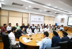 Union Minister of #MOFPI Shri Chirag Paswan  chaired a review meeting with the ministry's officials and representatives from FICCI and Invest India regarding the ongoing preparations of the mega food event World Food India 2024 at Panchsheel Bhawan, New Delhi, today. 