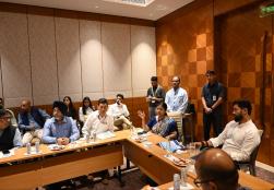 Union Minister of #MOFPI, Shri Chirag Paswan, visited Bharat Mandapam today to take stock of preparations for the upcoming mega food event World Food India , to be held from September 19-22, 2024. He instructed the officials of the Ministry and representatives from FICCI  and @investindia  to leave no stone unturned to make the event a global success.