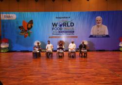 Mega food event @worldfoodindia has been inaugurated at Bharat Mandapam, New Delhi, marking the beginning of a global platform for food industry innovation, collaboration, and growth. The inaugural session was graced by the presence of Shri @JoshiPralhad, Union Minister of Consumer Affairs, Food and Public Distribution,  Shri @iChiragPaswan, Minister of Food Processing Industries, & Shri @RavneetBittu, Minister of State, MoFPI & Railways highlighting the government's commitment to transforming India into a 