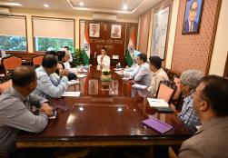 Union Minister of #MOFPI Shri Chirag Paswan  held a meeting with a delegation of the Irradiation Industries Association of India at Panchsheel Bhawan, New Delhi, today. During the meeting, discussions focused on the advancements in food irradiation technology and its potential benefits for the #foodprocessing sector.