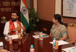 Union Minister Shri Chirag Paswan  took charge as the Minister of Food Processing Industries at Panchsheel Bhawan, New Delhi, today.