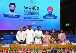Union Minister of Food Processing Industries, Shri Chirag Paswan and Union Minister of State for Food Processing Industries, Shri Ravneet Singh, launched the website and mobile application for World Food India 2024 in a curtain raiser event at National Media Centre, New Delhi today.