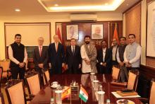 A Spanish delegation led by Spain's Minister of Agriculture, Fisheries, and Food, H.E. Mr. Luis Planas Puchades, met with Shri Chirag Paswan, Union Minister of Food Processing Industries, at Panchsheel Bhawan in New Delhi. The delegation also included Mr. Fernando Heredia Noguer, Deputy Director General of International Cooperation, and Mr. Juan Manuel Velasco, Counselor for Agriculture, Fisheries, and Food for India and Seychelles at the Embassy of Spain in India.  The Spanish Minister, who arrived in Indi