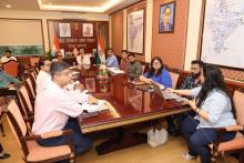 A meeting was held today under the chairmanship of Union Minister for Food Processing Industries Shri Chirag Paswan at Panchsheel Bhawan, New Delhi, during which the ongoing preparations for the global food event #WorldFoodIndia2025 were reviewed. In the meeting, he also gave his guidelines on various aspects of the event.