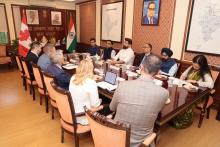 The Premier of Saskatchewan, the Honourable Scott Moe, along with a Canadian delegation, met with Shri Chirag Paswan, Union Minister of Food Processing Industries, at Panchsheel Bhawan, New Delhi.  During the meeting, a constructive discussion was held regarding concrete opportunities for collaboration between India and Saskatchewan in the sectors of food processing and agri-value chains.  Both sides explored the potential for strengthening partnerships in the fields of technology, investment, innovation, a