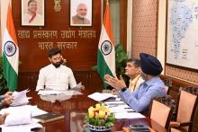 Union Minister of #MOFPI, Shri Chirag Paswan, chaired a review meeting of #PLISFI at Panchsheel Bhawan, New Delhi, today with ministry's senior officials to assess the status of all ongoing projects under the scheme.   #ProcessingForProsperity  #WorldFoodIndia2024