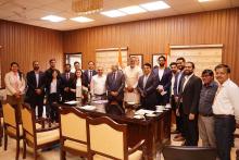 Union Minister of State Shri Prahlad Singh Patel held a meeting with the Executive Director of Plant Based Foods Industries Association (PBFIA), Shri Sanjay Sethi and the delegation of PBFIA. Senior officials of MOFPI also joined the meeting.