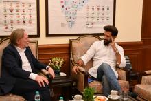 H.E. Mr Philip Green, Australia’s High Commissioner to India, accompanied by Mr Kiran Karamil, Counsellor (Agriculture), met Union Minister of #MOFPI Shri Chirag Paswan  at Panchsheel Bhawan in New Delhi today, during which they discussed collaboration in the agro-food processing sector. H.E. Mr Green also offered to provide lower-cost Australian inputs to support the business of the food processing sector in India.