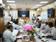 Union Minister of #MOFPI Shri Pashupati Kumar Paras presided over meeting of Hindi Advisory Committee 2023 in august presence of Union Minister of State Shri Prahlad Singh Patel & Vice Chairman of Official Language Parliamentary Committee Shri Bhartruhari Mahtab, in Panchsheel Bhawan. The meeting was attended by Members of Parliament, non-official members appointed to the committee and officials from Hindi division of the ministry.