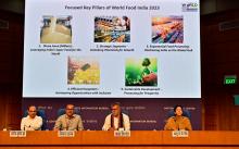 आज नई दिल्ली के नेशनल मीडिया सेंटर में #WorldFoodIndia2023 पर प्रेस कॉन्फ्रेंस के दौरान #MOFPI के केंद्रीय राज्य मंत्री श्री प्रहलाद सिंह ने अपने संबोधन में कहा कि 'अगर हम दुनिया में अपनी पहचान बनाना चाहते हैं तो हमें नई तकनीकों का प्रयोग करके व्यवस्थित तरीके से आगे बढ़ना होगा और वर्ल्ड फूड इंडिया में यही हमारा लक्ष्य है।'