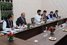 Union Minister of #MOFPI Shri Chirag Paswan held B2G meetings with representatives of Fair Exports (India ) Pvt Ltd (LULU Group), PepsiCo India and Mondelez India on the sidelines of @worldfoodindia at Bharat Mandapam, New Delhi today. During the meeting, they discussed investment prospects, procurement, and facilitation of business operations/ease of doing business in the Indian Food Processing Sector.     #ProcessingForProsperity  #WorldFoodIndia2024