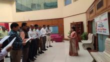 Secretary FPI, Smt Anita praveen administered preserve Unity, Integrity and security of nation Pledge to the officials of the @MOFPI_GOI during the observance of #RashtriyaEktaDiwas2022.