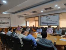 meeting at Panchsheel Bhawan today in the virtual presence of Union Minister of State Shri @prahladspatel, regarding the preparations for the upcoming mega food event @worldfoodindia. Hon'ble Ministers were briefed by Senior Ministry Officials and representatives from @ficci_india, @EY_India and @investindia on the preparation of #WorldFoodIndia2023, which will be held from Nov 3-5, 2023 at Pragati Maidan, New Delhi.