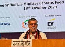 Union Minister of State for #MOFPI Shri Prahlad Singh Patel addressed a press conference on World Food India 2023 at the National Media Centre, New Delhi, today. During which, Hon'ble Minister emphasised that if we want to make our mark in the global #foodprocessing sector, we must move forward in a systematic manner by utilising new technologies, and that is our goal at World Food India 2023.