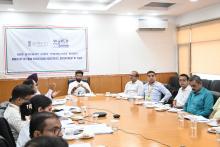 Union Minister of #MOFPI, Shri Chirag Paswan, chaired a review meeting of #PMKSY at Panchsheel Bhawan, New Delhi, today. During the meeting, he was briefed by officials of ministry on the progress of all ongoing projects under the scheme