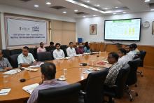  Union Minister Shri Chirag Paswan chaired a meeting held at Panchsheel Bhawan, New Delhi today. The #PMFMEScheme of the Ministry was reviewed in the meeting and the current status and progress of the scheme was discussed.
