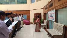 Secretary FPI, Smt Anita praveen administered preserve Unity, Integrity and security of nation Pledge to the officials of the @MOFPI_GOI during the observance of #RashtriyaEktaDiwas2022.