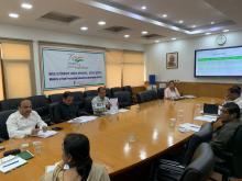 The meeting was held under the chairmanship of Shri @prahladspatel ji, Union Minister of State for @MOFPI_GOI. Financial progress and matters related to #PLI, #PMFME, #PMKSY and other schemes were reviewed in the meeting in the presence of Mrs. Anita Praveen, Secretary, FPI.