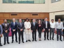 Brazilian delegation led by the Governor of the State of Mato Grosso, HE Mr @mauromendesmt met Union Minister of #MOFPI Shri Pashupati Kumar Paras at Panchsheel Bhawan in New Delhi today. Both countries discussed strengthening their bilateral agricultural relations through the exchange of knowledge, technology, institutional cooperation, and policy dialogue.