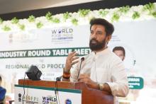 केंद्रीय खाद्य प्रसंस्करण उद्योग मंत्री श्री चिराग पासवान ने आज पटना में आयोजित 'इंडस्ट्री गोलमेज़ बैठक' की अध्यक्षता की।   बैठक में खाद्य प्रसंस्करण उद्योग के प्रतिनिधियों व सूक्ष्म उद्यमियों ने हिस्सा लिया, जिसमें राज्य में #FoodProcessing क्षेत्र के अवसरों पर चर्चा की गई।  साथ ही कार्यक्रम में उपस्थित खाद्य उद्योगपतियों व उद्यमियों को आगामी मेगा फूड इवेंट #WorldFoodIndia2024 में शामिल होने के लिए प्रोत्साहित किया गया। 