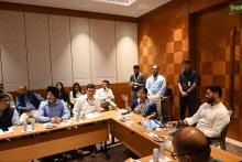 Union Minister of #MOFPI, Shri Chirag Paswan, visited Bharat Mandapam today to take stock of preparations for the upcoming mega food event World Food India , to be held from September 19-22, 2024. He instructed the officials of the Ministry and representatives from FICCI  and @investindia  to leave no stone unturned to make the event a global success.