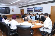 Union Minister for Food Processing Industries Shri Chirag Paswan chaired the Project Approval Committee (#PAC) meeting today at Panchsheel Bhawan, New Delhi. Project proposals for setting up of multiproduct food irradiation units under the sub-scheme Cold Chain of #PMKSY were discussed in the meeting.