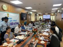 खाद्य प्रसंस्करण उद्योग मंत्रालय में आयोजित वर्ष 2023 की हिन्दी सलाहकार समिति की बैठक में केंद्रीय मंत्री श्री पशुपति कुमार पारस व केंद्रीय राज्य मंत्री श्री प्रहलाद सिंह पटेल ने राजभाषा नीति के कार्यान्वयन व अन्य मुद्दों पर चर्चा की, साथ ही बैठक में राजभाषा हिन्दी को बढ़ावा देने के लिए अधिक से अधिक कार्यालयी कार्य हिन्दी में किए जाने के लिए प्रोत्साहित किया गया।