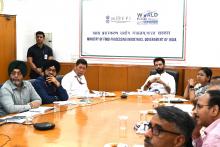 Union Minister of #MOFPI Shri Chirag Paswan chaired a review meeting at Panchsheel Bhawan today to take stock of preparations for the upcoming mega food event World Food India 2024, which will be held from September 19-22, 2024, at Bharat Mandapam, New Delhi. Senior Ministry officials and representatives from ficci_india and Invest India briefed the Hon'ble Minister regarding ongoing preparations for the event.