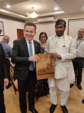 Brazilian delegation led by the Governor of the State of Mato Grosso, HE Mr @mauromendesmt met Union Minister of #MOFPI Shri Pashupati Kumar Paras at Panchsheel Bhawan in New Delhi today. Both countries discussed strengthening their bilateral agricultural relations through the exchange of knowledge, technology, institutional cooperation, and policy dialogue.